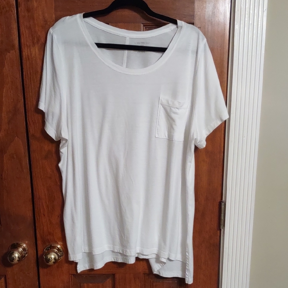 Lane Bryant Soft White Short Sleeve Top